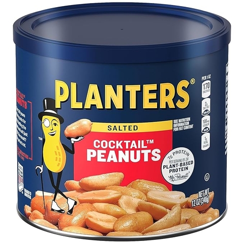Đậu Phộng Muối PLANTERS Salted Cocktail Peanuts, Hộp 340g (12 Oz.)