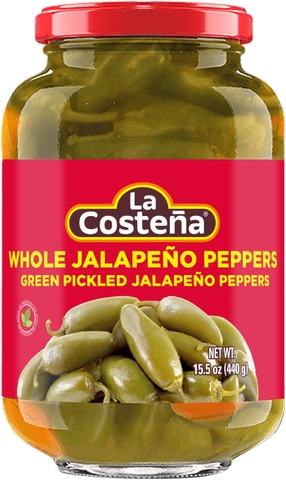Ớt Jalapeno Nguyên Trái Ngâm Dấm La Costena Whole Jalapeno Peppers, Lọ 440g
