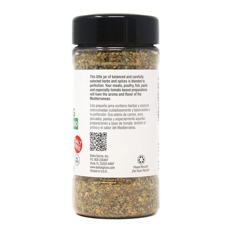 Hỗn Hợp Gia Vị Thảo Mộc Địa Trung Hải - Ý Badia Italian Seasoning Mediterranean Blend, Lọ 35.4g (1.25 Oz.)