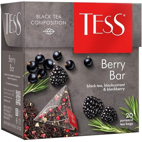 Trà Hoa Trái Cây Thảo Mộc Berry Bar Tess Herbal Infusion, Hộp 20 Túi Lọc Kim Tự Tháp