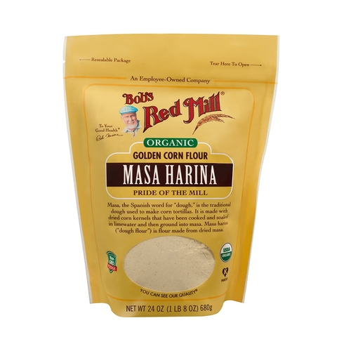 Bột Bắp (Ngô) Vàng Hữu Cơ Làm Bánh Taco/Tortillas Bob's Red Mill Golden Masa Harina Corn Flour, Gói 680g (24 Oz)