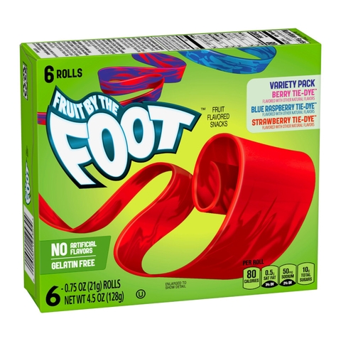 Kẹo Dẻo Cuộn Vị Dâu, Berry, Mâm Xôi Fruit By The Foot , Hộp 6 Cuộn , Hộp 128g