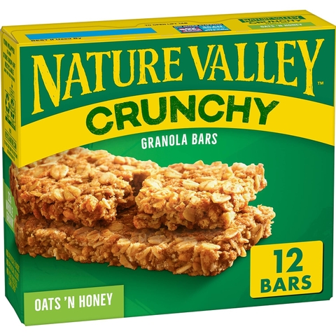 Thanh Ngũ Cốc Yến Mạch, Mật Ong Nature Valley Oats 'n Honey Crunchy Granola Bars, Hộp 12 Thanh (6 Gói) , 253g (8.94 Oz.)
