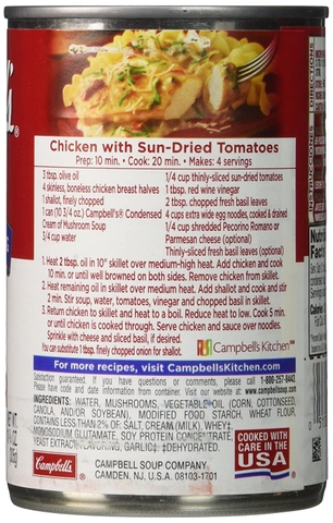 Súp Kem Nấm Cô Đặc Đóng Hộp Campbell's Condensed Cream of Mushroom Soup, Hộp 298g (10.5 Oz.)