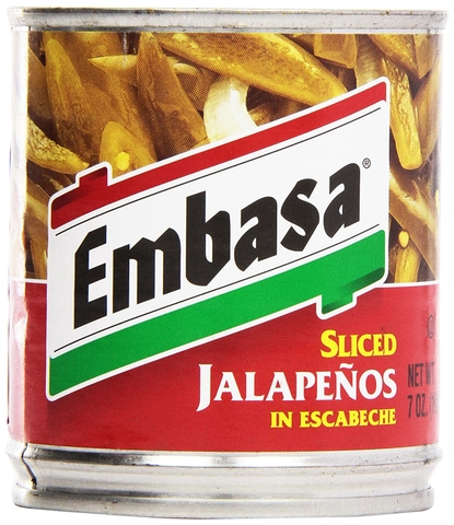 Ớt Ngâm Đóng Hộp Jalapenos Embasa Sliced In Escabeche, Lon 198g (7 Oz.)