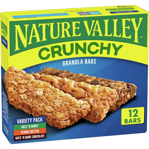 Thanh Ngũ Cốc Yến Mạch Tổng Hợp Nhiều Loại Nature Valley Variety Pack Crunchy Granola Bars, Hộp 12 Thanh (6 Gói) , 253g (8.94 Oz.)