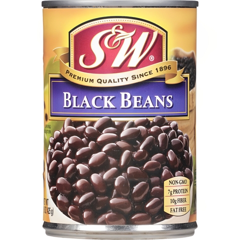 Đậu Đen Dinh Dưỡng Đóng Hộp S&W Black Beans, Hộp 425g