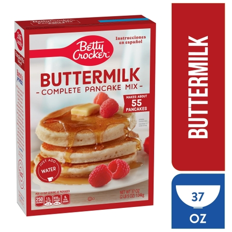 Bột Làm Bánh Pancake Pha Sẵn Vị Bơ Sữa BETTY CROCKER, Hộp 1.04 kg (37 Oz.) (2 LB 5 Oz.)