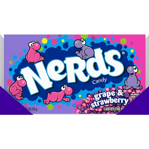 Kẹo Trái Cây Nho & Dâu Tây Nerds Grape & Strawberry Candy Theater Box, Hộp 141g (5 Oz.)