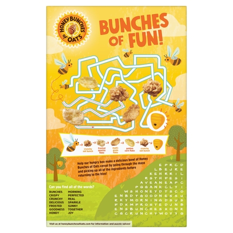 Ngũ Cốc Ăn Sáng Yến Mạch Mật Ong Post Honey Bunches of Oats Honey Roasted Breakfast Cereal, with Granola Clusters and Sliced Almonds, Family Size Cereal, Hộp 510g (1 Lb. 2 Oz.) 18 Oz.