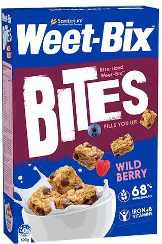 Bánh Ngũ Cốc Ăn Sáng Weet-Bix Bites Vị Dâu Rừng Giàu Chất Xơ Ít Đường, Hộp 500g