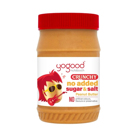 Bơ Đậu Phộng Không Đường Có Hạt Giòn Yogood No Added Sugar Crunchy Peanut Butter, Hộp 453g