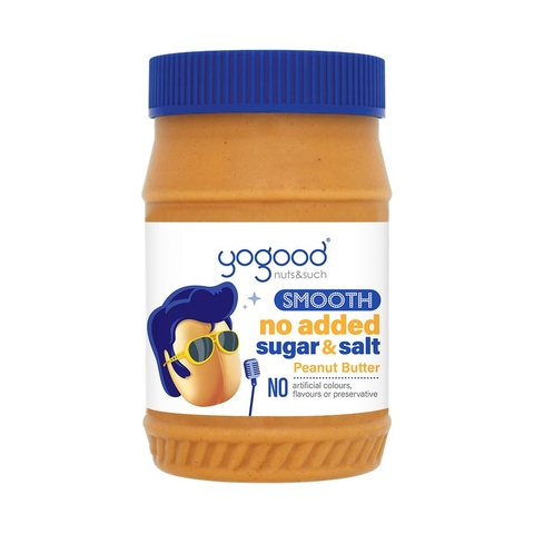 Bơ Đậu Phộng Mềm Mịn Không Đường Yogood No Added Sugar Smooth Peanut Butter, Hộp 453g