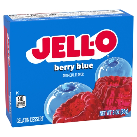 Bột Thạch Vị Berry Blue Jell-O Berry Blue Gelatin, Hộp 85g