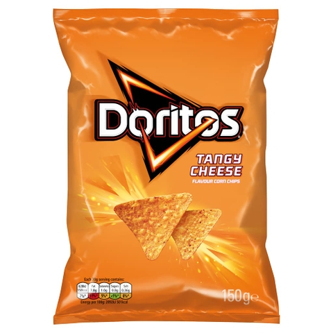 Snack Tortilla Phô Mai Doritos Tortilla Chips Tangy Cheese, Gói 150g