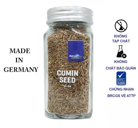 Gia Vị Thảo Mộc Hạt Cumin (Hạt Thì Là Ai Cập) Atlas Garden Cumin Seed, Lọ 55g