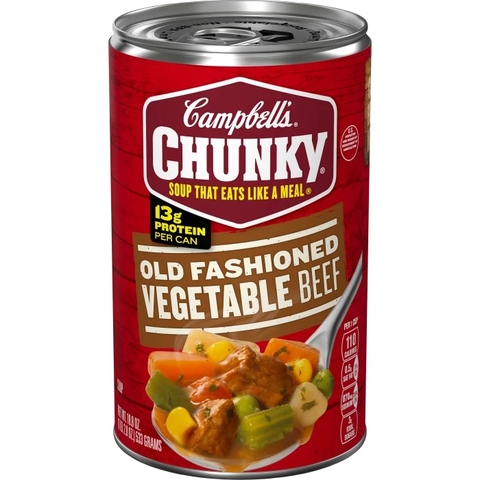 Súp Bò Rau Củ Truyền Thống Đóng Hộp Campbell's Chunky Old Fashioned Vegetable Beef Soup, Hộp 533g (18.8 Oz.)
