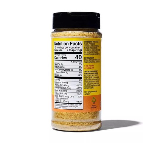 Men Dinh Dưỡng Gia Vị Dạng Bột Rắc Bragg Nutritional Yeast, Hộp 127g (4.5 Oz.)
