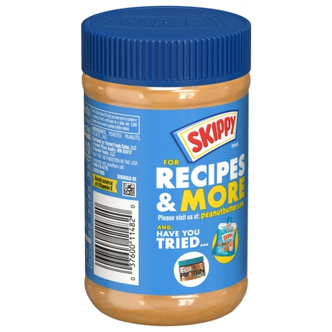 Bơ Đậu Phộng Không Đường SKIPPY® Chunky Peanut Butter Spread No Sugar Added, Hộp 454g (16 Oz.)