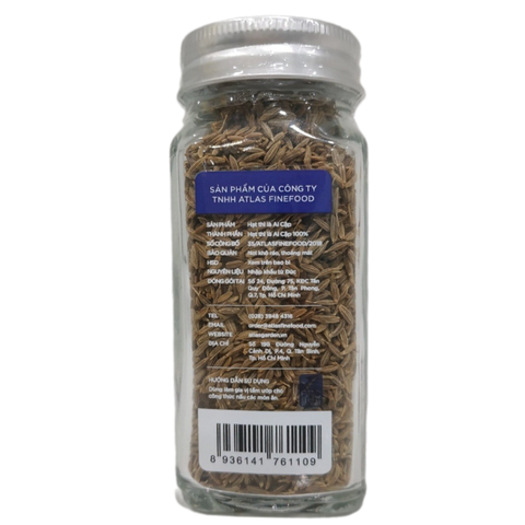 Gia Vị Thảo Mộc Hạt Cumin (Hạt Thì Là Ai Cập) Atlas Garden Cumin Seed, Lọ 55g