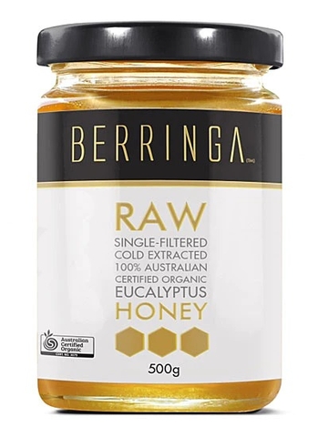 Mật Ong Nguyên Chất Hữu Cơ Berringa Raw Eucalyptus Honey Organic, Lọ 500g