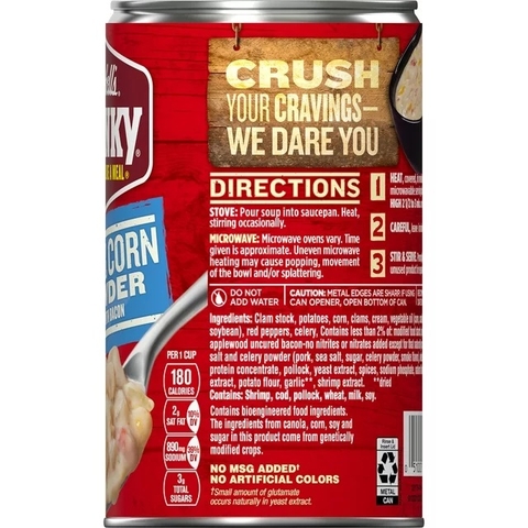 Súp Nghêu Và Bắp Campbell's Chunky Clam and Corn Chowder Flavored With Bacon, Lon 533g