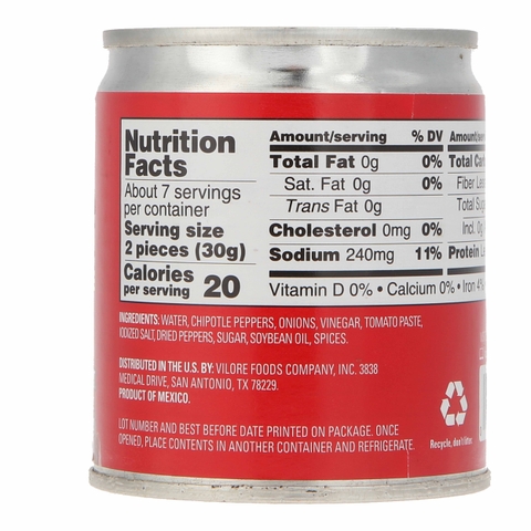 Ớt Chipotle Ngâm Sốt Adobo La Costena Chipotle Pepper in Adobo Sauce, Lon 199g