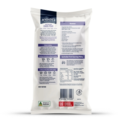 Đậu Gà Úc Cao Cấp Mckenzie's Australian Chick Peas, Gói 375g