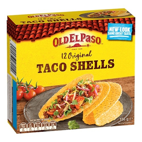Vỏ Bánh Taco Giòn Truyền Thống Old El Paso Original Taco Shells Corn, Hộp 135g (12 Vỏ Bánh)