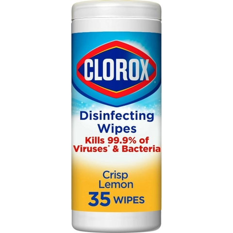 Khăn Lau Khử Khuẩn Clorox Disinfecting Wipes Crisp Lemon, Hộp 35 Miếng 17.78 x 20.32 cm (7
