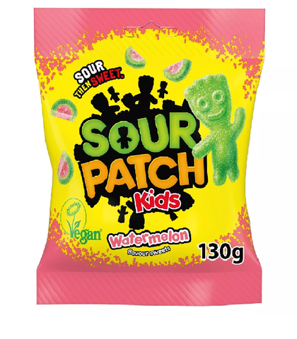 Kẹo Dẻo Vị Dưa Hấu Chua Ngọt SOUR PATCH KIDS Watermelon Soft & Chewy Candy, Gói 130g