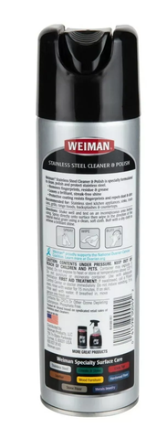 Dung Dịch Làm Sạch & Đánh Bóng Kim Loại Weiman Stainless Steel Cleaner & Polish, Bình Xịt 482g (17 Oz.)