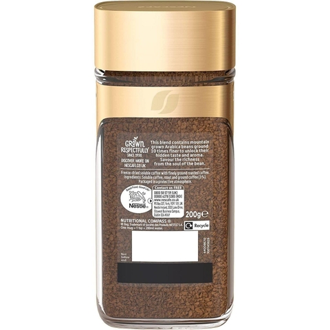 Cà Phê Hòa Tan NESCAFE Phiên Bản Cao Cấp Arabica Gold Blend, Hộp 200g