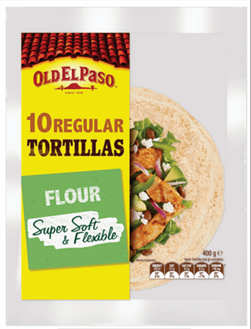 Vỏ Bánh Tortilla Truyền Thống Old El Paso Mexican Regular Tortillas Flour, Gói 400g , 10 Cái