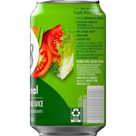 Nước Ép Rau Củ Nguyên Chất Original V8 100% Vegetable Juice, Lon 340 mL (11.5 Fl. Oz.)