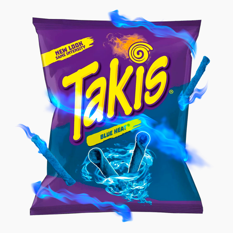 Snack Tortilla Cuộn Cay Chua Takis Blue Heat Rolled Corn Tortilla Chips, Gói 100g