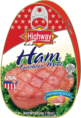 (USA) Thịt Heo Đóng Hộp Ham Luncheon Meat Đóng Hộp Highway, Hộp 454g (16 Oz.)