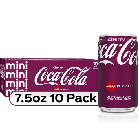 Coca Cola Vị Cherry Mini Size , Thùng 10 Lon x 222ml (7.5 Oz.)