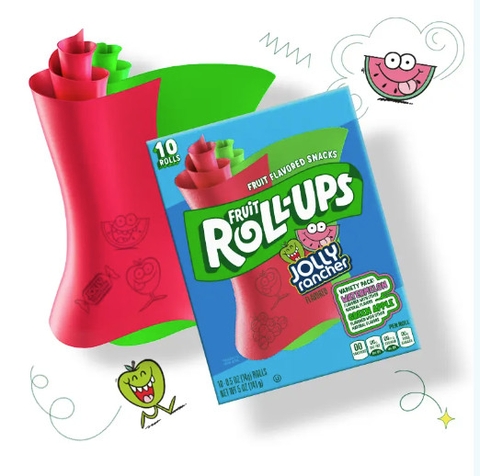 Kẹo Dẻo Vị Dưa Hấu Và Táo Xanh Roll Ups Jolly Rancher, Hộp 141g (10 Cuộn)