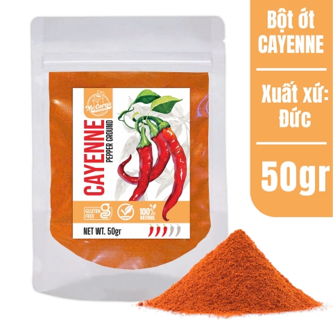 Bột Ớt Cayenne Pepper Ground, Túi Zip 50g