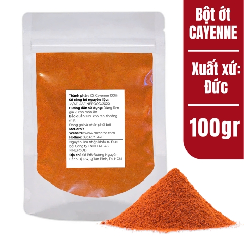 Bột Ớt Cayenne Pepper Ground, Túi Zip 100g