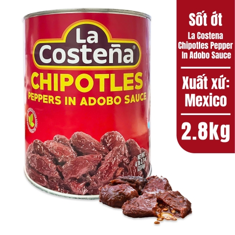 Ớt Chipotle Ngâm Sốt Adobo La Costena Chipotle Peppers In Adobo Sauce, Thùng 2.8kg
