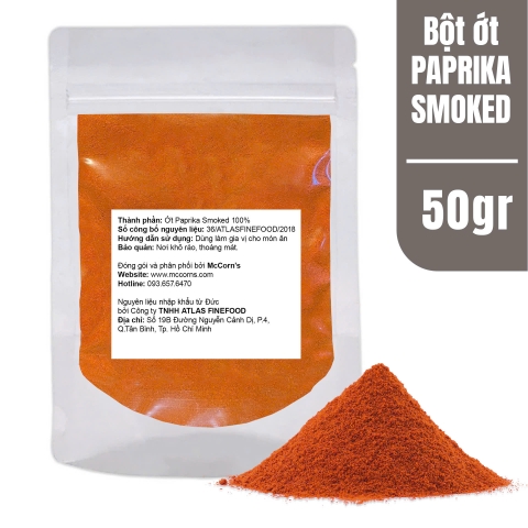 Bột Ớt Paprika Xông Khói Cao Cấp Paprika Smoke, Túi Zip 50gr