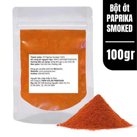 Bột Ớt Paprika Xông Khói Cao Cấp, Túi Zip 100gr