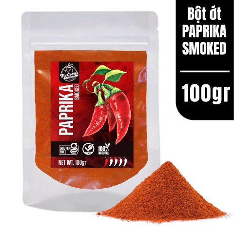 Bột Ớt Paprika Xông Khói Cao Cấp, Túi Zip 100gr