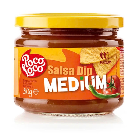 Sốt Salsa Cay Vừa POCO LOCO Salsa Dip Medium, Hộp Thuỷ Tinh 310g