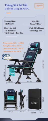 Ghế Câu Đài Săn Hàng BENNOU Hợp Kim Nhôm Cấp Hàng Không Chất Lượng Cao KK9