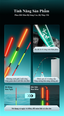 Phao Câu Đài Đổi Màu Tiểu Phượng Hoàng Phao Câu Cá Nano Chuyên Dụng Ngày Đêm Cao Cấp PC9