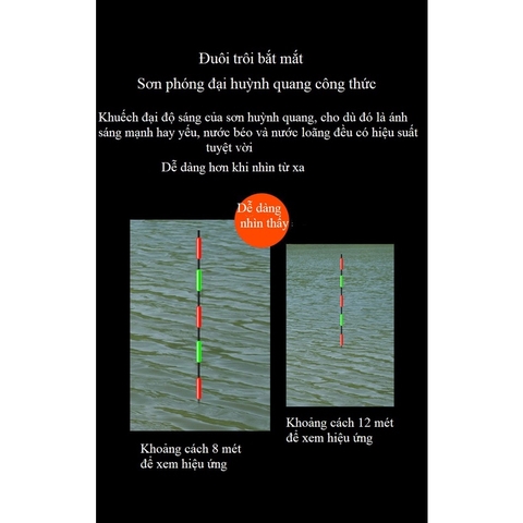 Phao Câu Đài Săn Hàng DW tăm phao lớn, siêu nhạy, chống lóa mắt, mỏi mắt cao cấp PC12