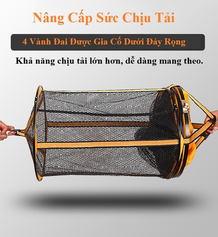 Rọng Đựng Cá Câu Đài Alibelo Vàng Khung Kim Loại Siêu Bền Rọng Cá Câu Đài KK2